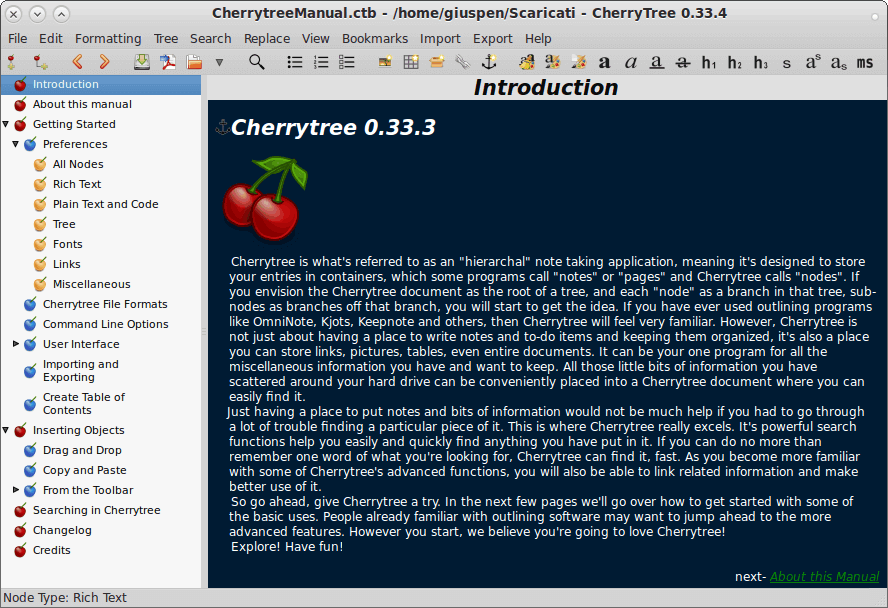 富文本笔记软件 CherryTree v0.99.46.0 官方版-无痕哥